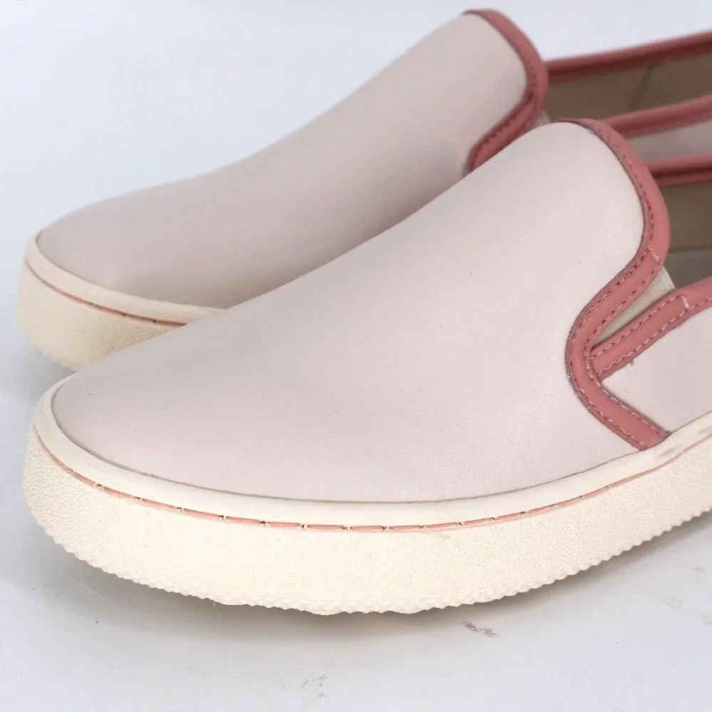 Coach Pink Slip-On Sneakers with Rose Trim